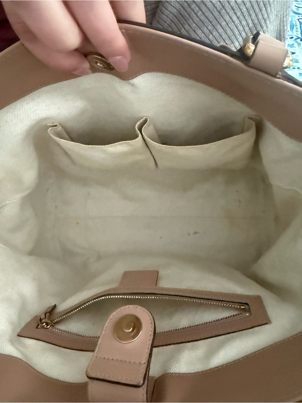 Gucci GG Canvas Tote Bag Tan Leather Trim Small/Medium Classic Monogram - Picture 9 of 9